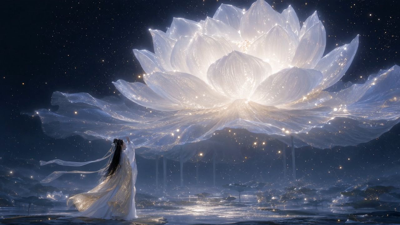 Kling 4.0 video example: Luminous lotus