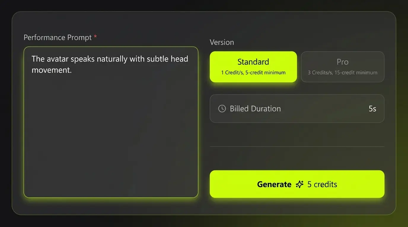 Add voice audio and performance direction