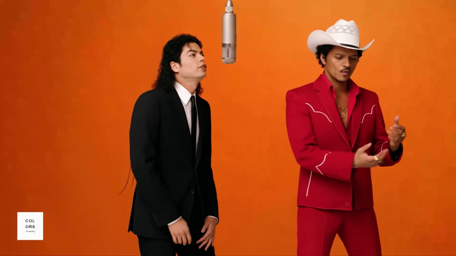 Black suit and red suit